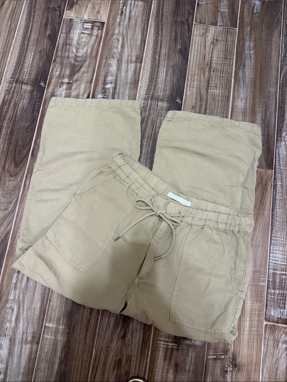 Joe's Jeans women linen Drawstring Joggers in Khaki Tan